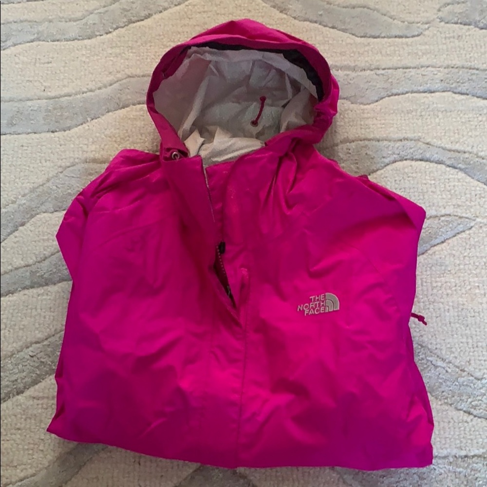 The The North Face rain jacket hot pink sm